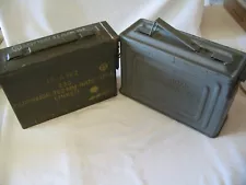 Pair Used Military Metal Ammo Boxes