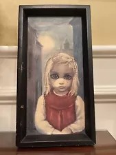 Vintage 1962 Margaret Keane Big Eyes Child Signed Print - Rejected - Framed