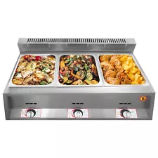 3-Pan Propane Gas Food Warmer Restaurant Tabletop Desktop Countertop Steam Table