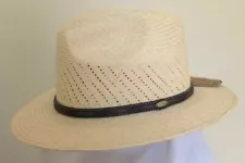 SCALA SALE * MENS PANAMA FEDORA HAT * L or XL * NEW SAFARI SUN SHADY STRAW GOLF