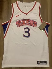 Allen Iverson Retro Vintage Classic Philadelphia Sixers Jersey White Large