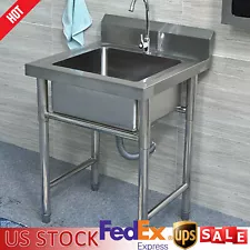 Commercial Stainless Steel Sink Outdoor Single-Bowl Utility Sinks functional---