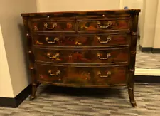 MAITLAND-SMITH CHINOISERIE LACQUER HAND-PAINTED CHEST OF DRAWERS