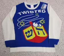 Chanukah Twisted Ugly Holiday Sweater NWT Hanukkah Dreidel Men's Medium