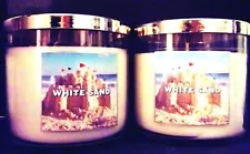 Bath Body Works Slatkin & Co. WHITE SAND 3-wick Candles, 14.5 oz., NEW x 2