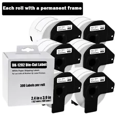 DK-1202 For Brother QL-700/1050 Permanent Frame 300 Labels P/Roll 2.4in x 3.9in