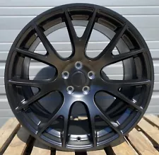 20x10 Square Set of 4 Matte Black SRT 5x115 Rims Fit Charger 275/35R20 Tires