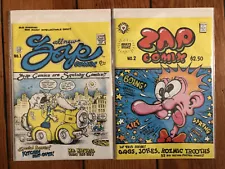 ZAP #1 Last Gasp 8th Print & #2 Apex Novelties 5th Print, Old Store Stock NEW NM