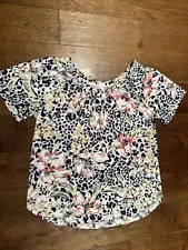 More Uk Ladies Peasant Top Size 10 White Floral BNWT Summer Holiday