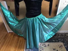 Belly Dance Circle Skirt Green Tissue Lame