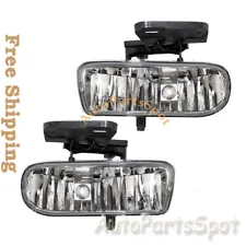 FL7084 Fits GMC 99-02 Sierra / 01-06 Yukon Clear Fog Lights Bumper Lamps W/Bulbs (For: GMC)