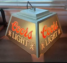 Vintage Coors Light Beer Logo Pool / Poker Table Hangimg Light (1985)