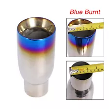 1X 2.5" In 3.5" Out Blue Burnt Exhaust Duo Layer Tip Polished Stainless Steel