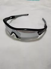 Oakley Radar Mirrored Silver Black Lenses, Polished Black Frame VERY NICE