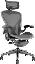 Aeron Chair by Herman Miller - Highly Adjustable Graphite Frame - with Posturefi