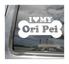 I Heart Love My Ori Pei - Mixed Dog Bone Car Vinyl Decal Sticker 13689