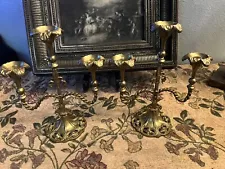 Antique French Brass Candelabra