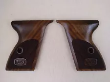 Mauser HSc French Walnut Checkered Engraved TARGET Pistol Grips+LOGO Exquisite!M