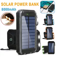 2023 Super Large Capacity 2 USB Portable Charger Solar Power Bank for Cell Phone