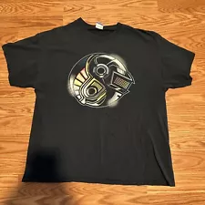 Daft Punk Vintage T-Shirt Men's Size XL Black Helmet Logo Graphic Vintage