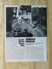 Vintage 1974 Yamaha XS650B Motorcycle 5-Page Original Article - 921