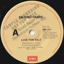 TALKING HEADS 45: LOVE FOR SALE b/w CITY OF STEEL AUSSIE EMI 1911 V=NM/NM '86