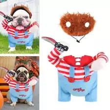 Dog Cat Pet Funny Costume Chucky Deadly Doll Cosplay Party Fancy Christmas Cloth