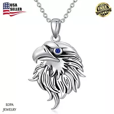 Eagle Head Necklace 925 Sterling Silver American Bald Eagle Jewelry