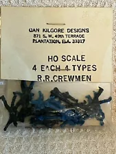 Vintage 1950s NOS HO Scale R.R. Crewmen 4 each 4 types (ESTATE SALE FIND)