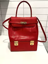 SALE!! SISO Italian Dr. Bag Handbag Red Leather - Super Classy