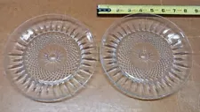 Cristal D Arques Durand Diamant Starburst Two (2) Salad Plates