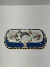 Antique booths Porcelain Quail Egg Holder No 728789 Tray Blue White Very RARE