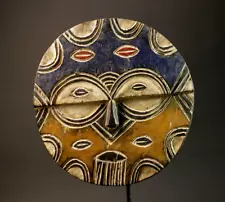 African Mask Antiques Teke Moon Shaped Masks Are Worn Masks for wall 7410