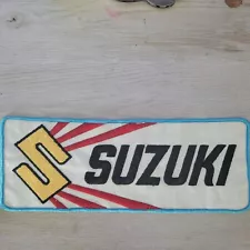 Vintage 1970's Suzuki embroidered sew on patch, 10 3/4 by 4