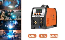 HITBOX 4IN1 Gas Gasless MIG Welder Aluminum Lift TIG MMA Welding Machine 200A