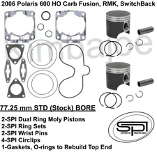 2006 Polaris 600 HO Fusion RMK Switchback 77.25 mm SPI Piston Kits & Gasket Set (For: 2006 Polaris SwitchBack 600)