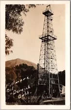 1944 FILLMORE, California Real Photo RPPC Postcard "Oil Derrick" Ventura County