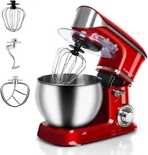 TECHWOOD TWSC-263 Tilt-Head Kitchen Stand Electric Dough 6Qt Mixer - Red