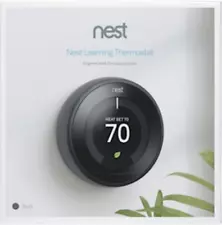 SEALED Google Nest 3rd Gen Learning Thermostat T3016US Matte Black 813917020210