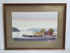 Charles Mulvey Original Large Watercolor Seascape Painting 29" X 22" Untitled