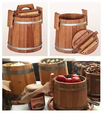 • Oak Barrel (3L-5L) w/ Lid — Wooden Container for Pickles | Fermentation Bucket