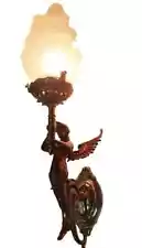 ANTIQUE VINTAGE ART DECO NOUVEAU BRASS MERMAID WALL SCONCES FIXTURE LIGHT LAMP