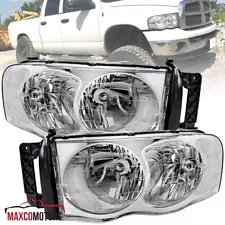 Headlights Fits 2002-2005 Dodge Ram 1500 03-05 Ram 2500 3500 Headlamps Pair L+R