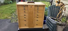 Vintage 12 Drawer Dental Cabinet NO KEY FOR LOCK 15 x 15 x 10 deep Ins. Estate