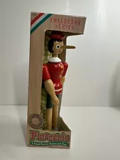 NIB Vintage Wooden Pinocchio Flexible Rotating Figure Man 1998