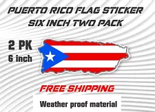 Puerto Rico Flag 6 in wide Car SUV Truck Go Golf Cart Sticker Window Decals