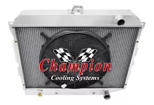 3 Row KR Champion Radiator W/ 16" Fan for 1968 - 1973 Dodge Charger Hemi Engine (For: 1973 Dodge Charger)