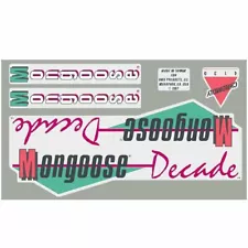 1987 Mongoose - Decade decal set - Blue frame