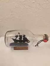 Black Pearl Model Ship In Glass Bottle Decor