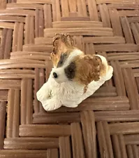 Polyresin Mini Papillon Dog Figurine 3/4” X 1 1/2” Micro Mini Puppy Sweet